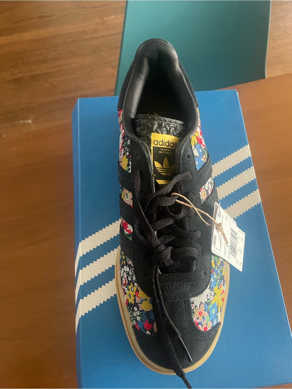 NWT adidas x Liberty of London Gazelle Black Floral Platform Sneakers - Picture 4 of 6